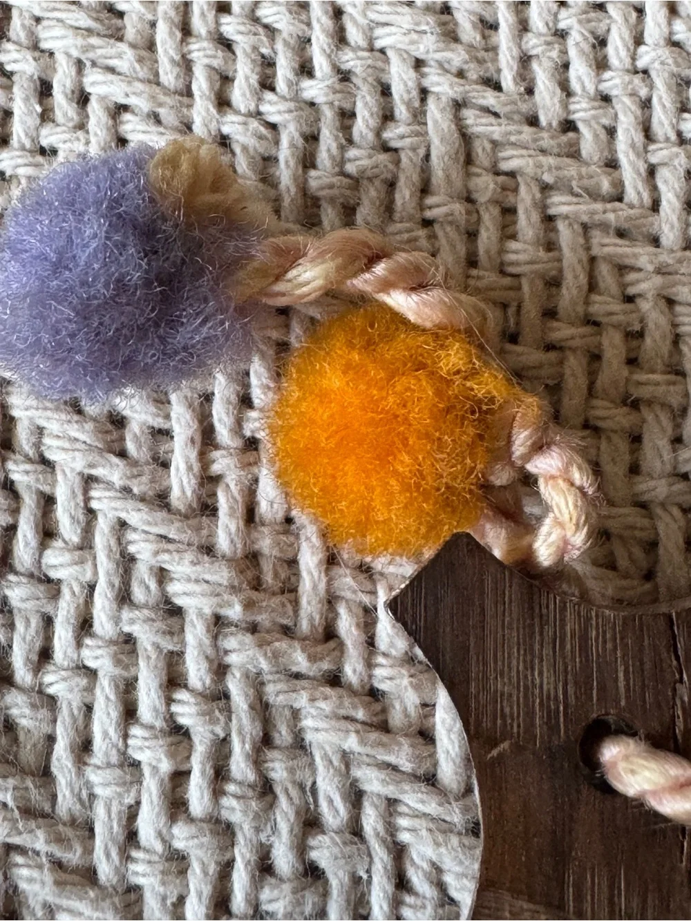 From Cuba, 1955, Wooden Castanets with Braided Cord and Pom-Pom